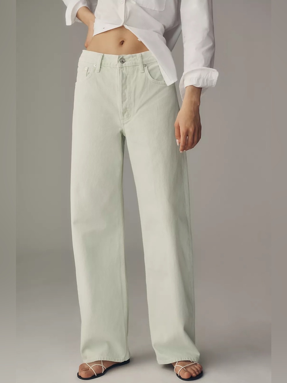 AGOLDE Arc High-Rise Tapered Jeans Mint Cream Size 31